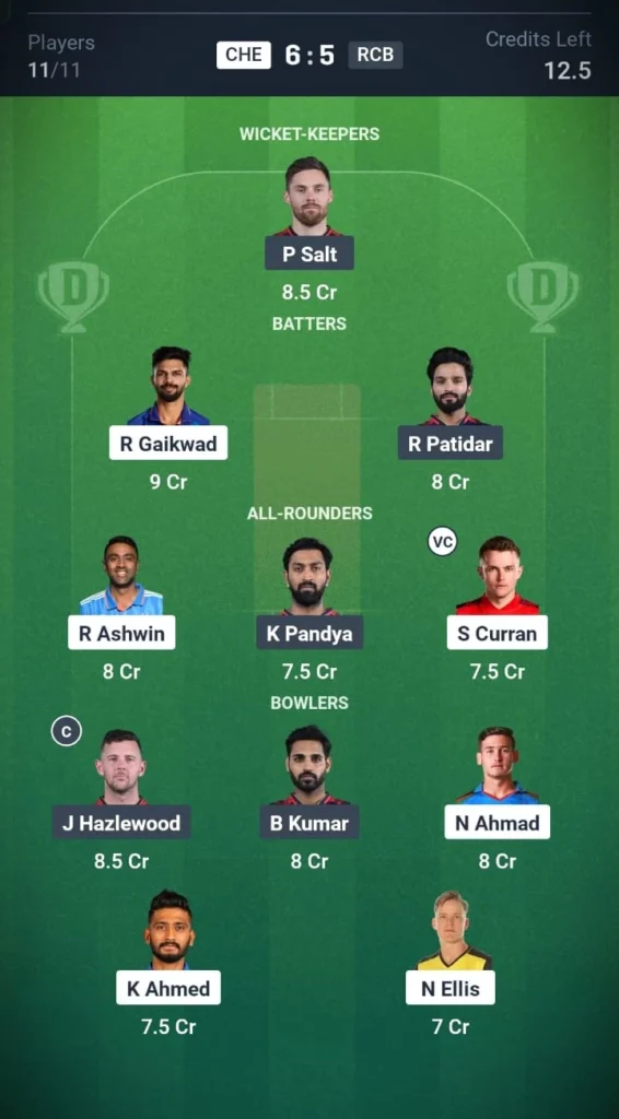 CSK VS RCB Grand League Team 1
