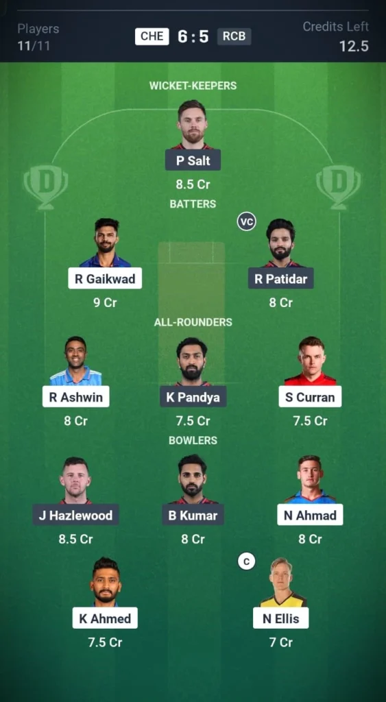 CSK VS RCB Grand League Team 2
